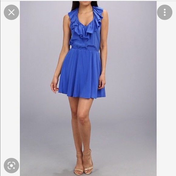 Amanda Uprichard Silk Halter Dress w/ruffle- SZ S - Picture 4 of 4